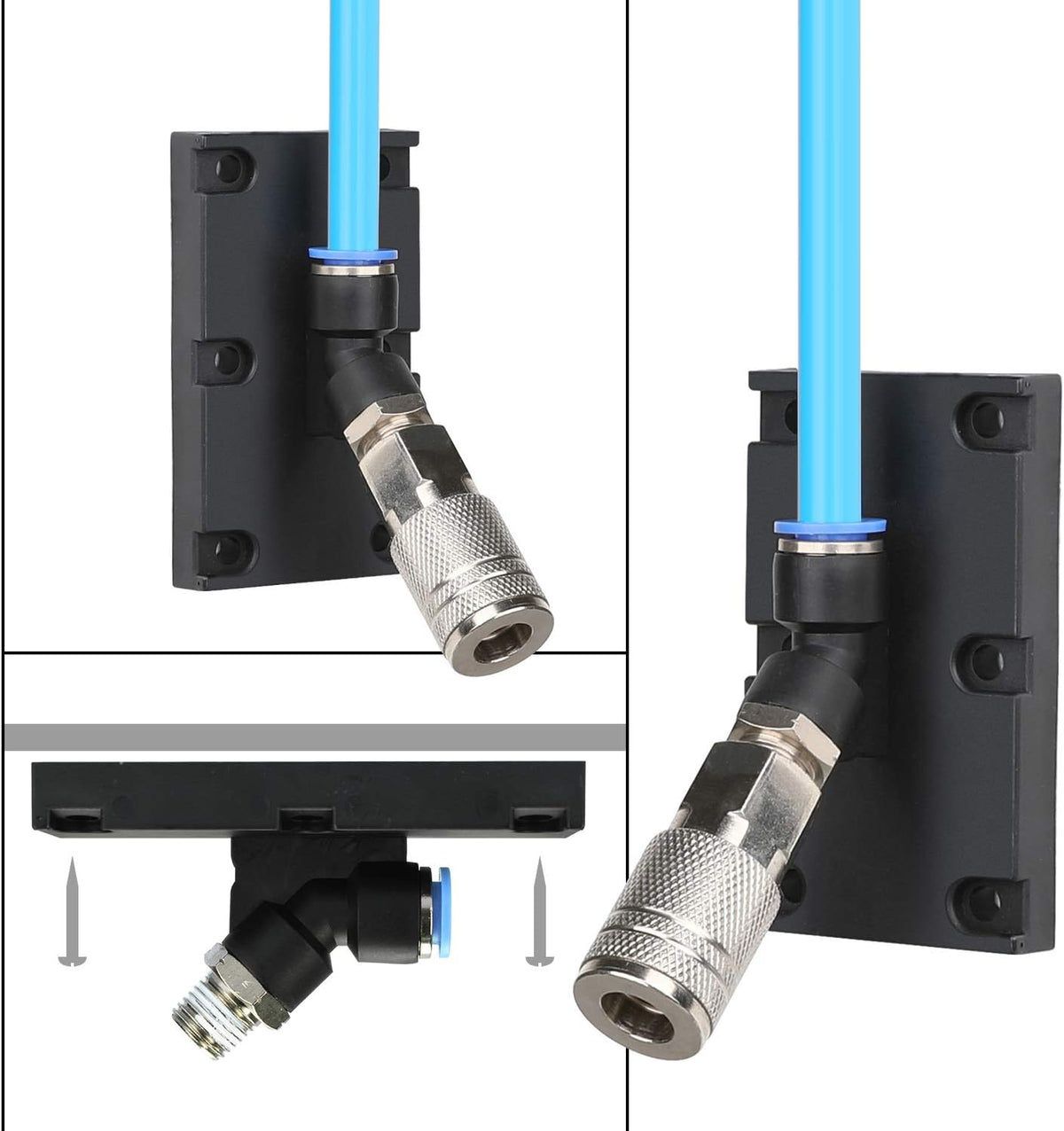49PCS 3/8 Inch Nylon Compressed Air Pipe Kit with Cutter, Tees, Mounting Clips, Connectors G93822
