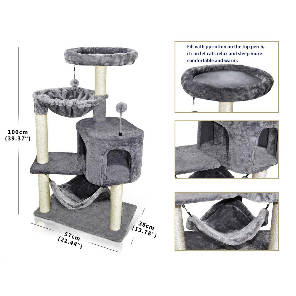 Cat Tree with Cat Condo and Hammock L848798
