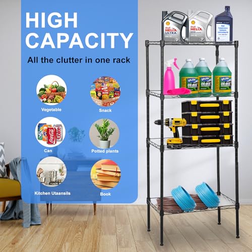 3 Tier Adjustable Metal Storage Shelf 450 lbs Capacity NSF Certified Black P74547