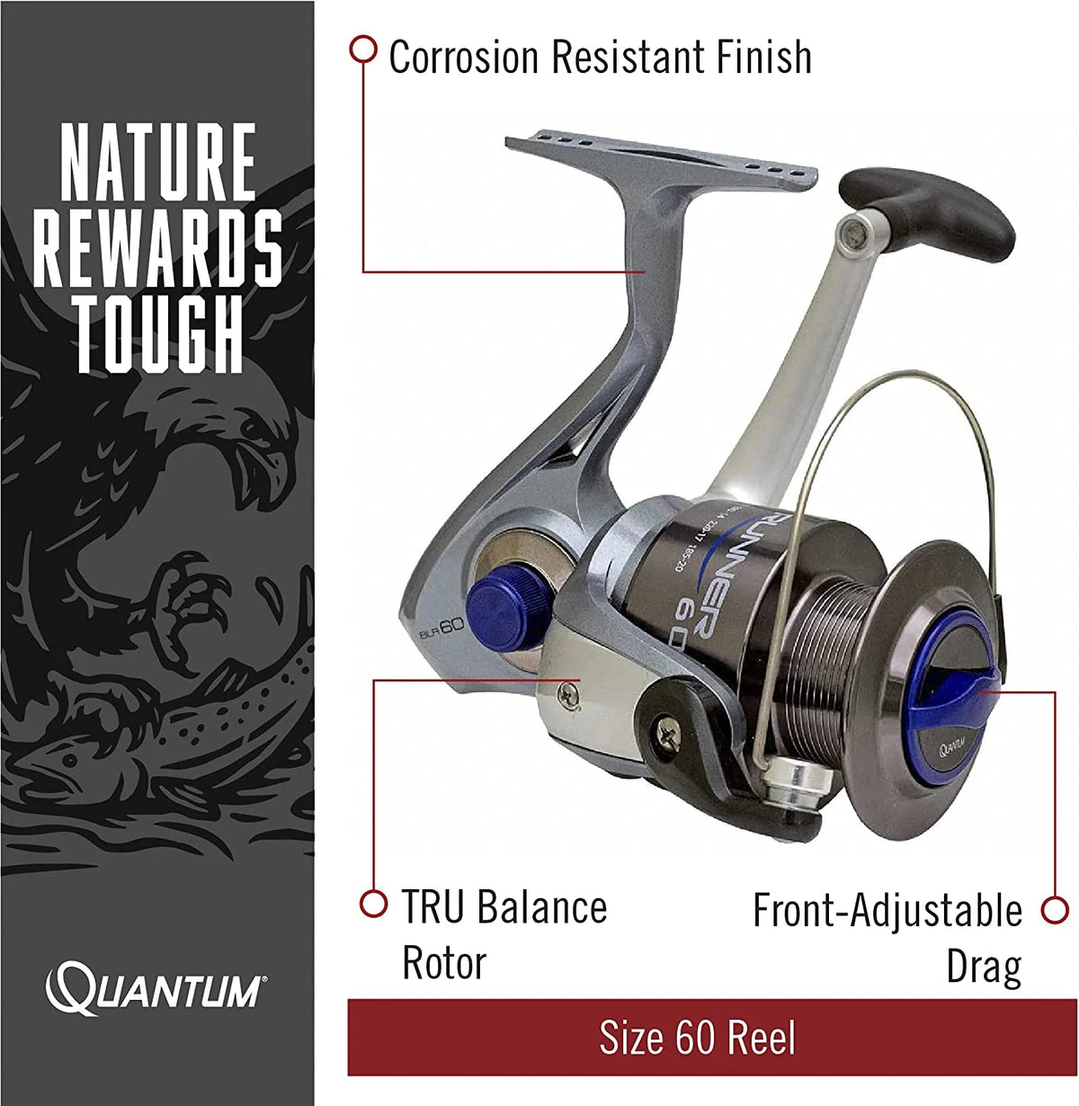 10-Foot 2-Piece Fiberglass Fishing Rod Combo with Size 60 Reel R612241