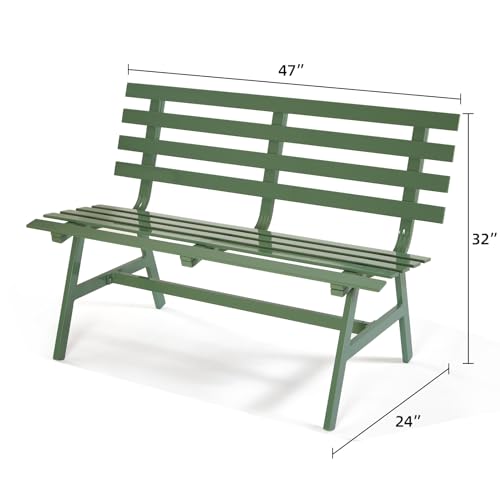 Blue Weatherproof Aluminum Outdoor Bench O371