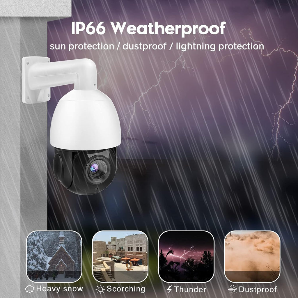 5MP PTZ Camera Outdoor, PoE Speed Dome IP Camera, 18x Optical Zoom, 165ft IR Night Vision, IP66 Security Cameras K179
