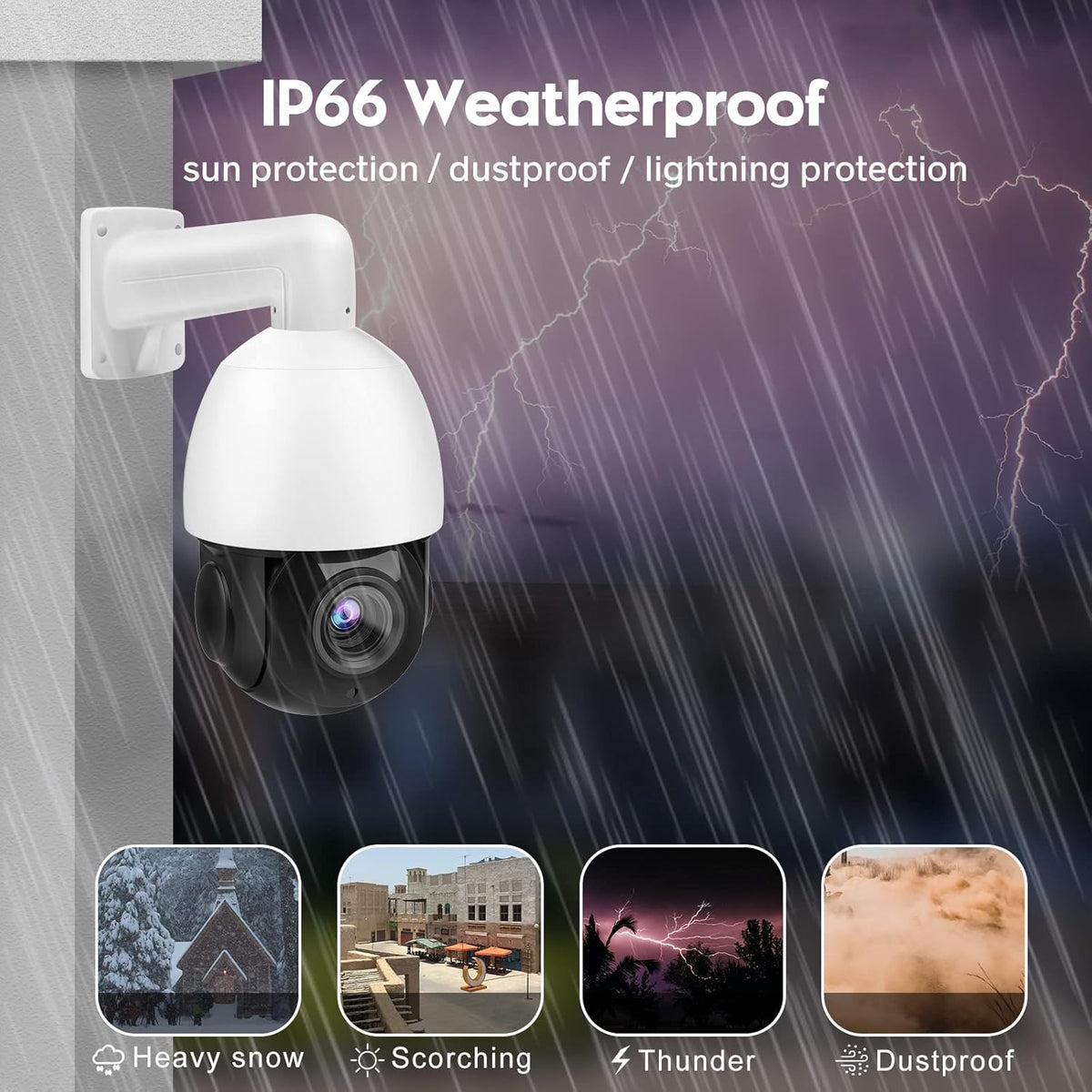 5MP PTZ Camera Outdoor, PoE Speed Dome IP Camera, 18x Optical Zoom, 165ft IR Night Vision, IP66 Security Cameras K179
