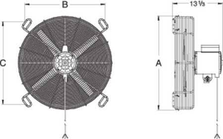 Transformer Fan 230/460V 16 in. 4590 CFM E539744