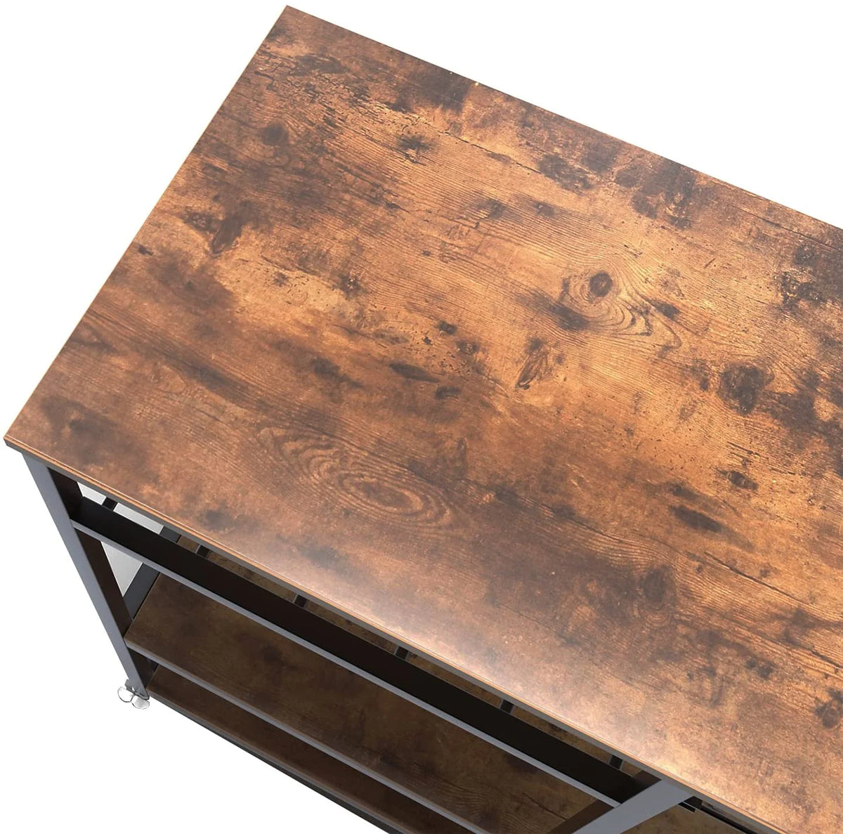 Rustic Brown Wood Kitchen Island Cart S980222