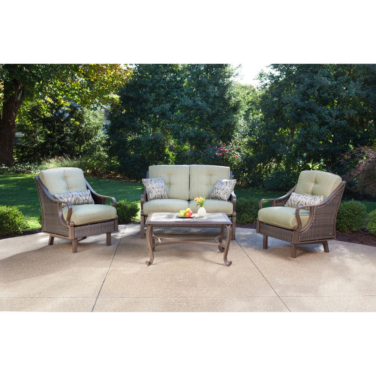 Vintage Meadow 4-Piece Wicker and Steel Conversation Set L75932