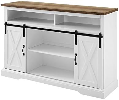 White Wood TV Stand Storage Cabinet E7860