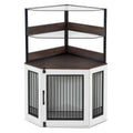Corner Dog Crate Furniture with Glass Shelves A453711