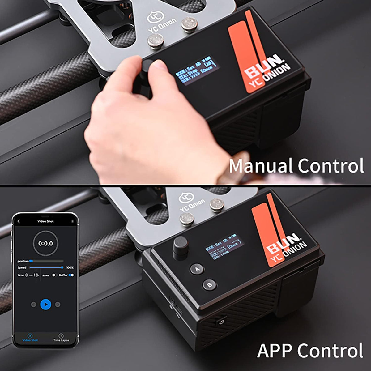 Motorized Camera Slider 100cm/39'' Carbon Fiber with APP Control H696