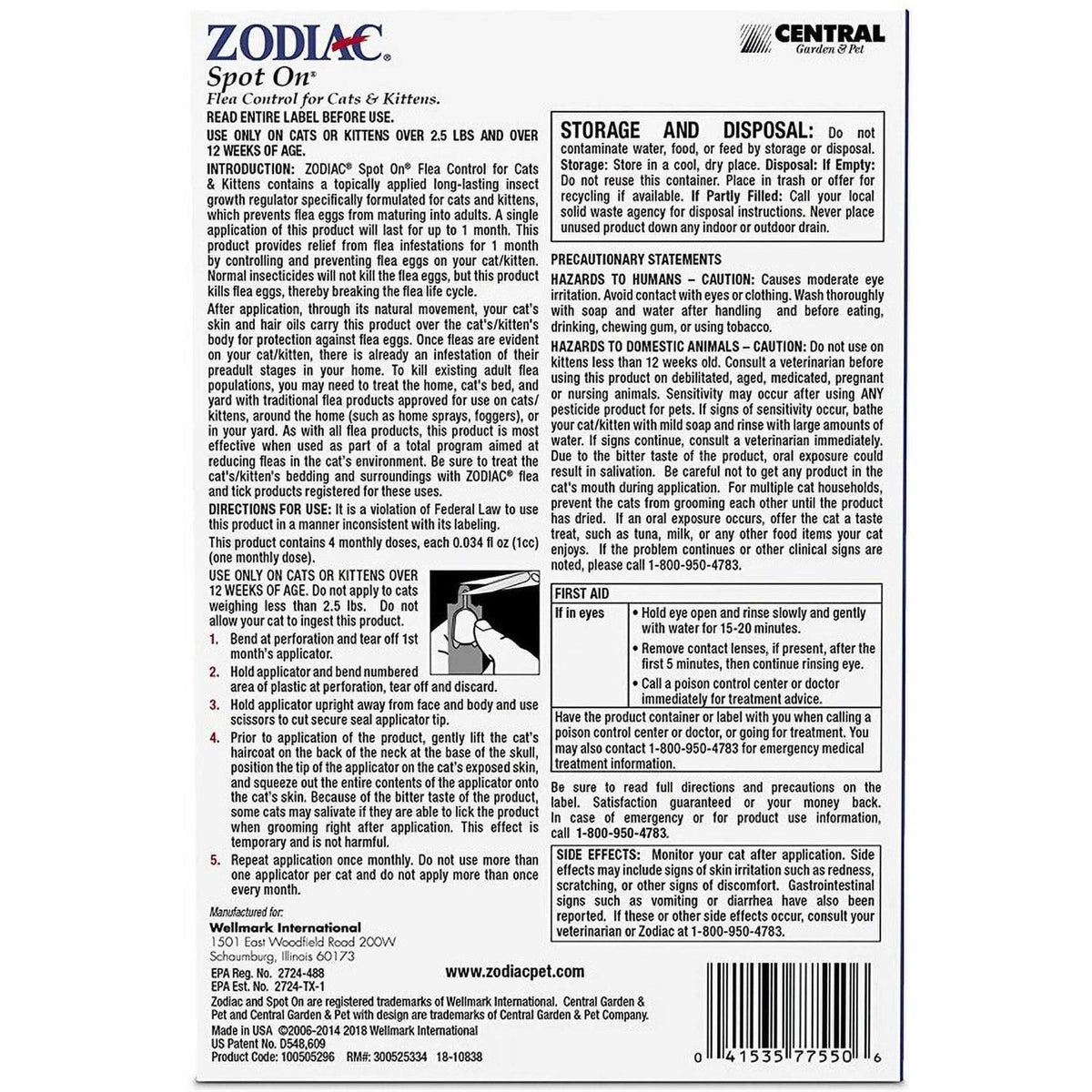 Flea Treatment for Cats & Kittens H283