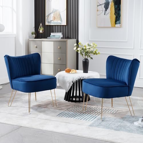Velvet Accent Chairs with Golden U-Shape Legs O39920
