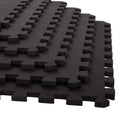 Interlocking EVA Foam Floor Tiles, Set of 6, Black C460221