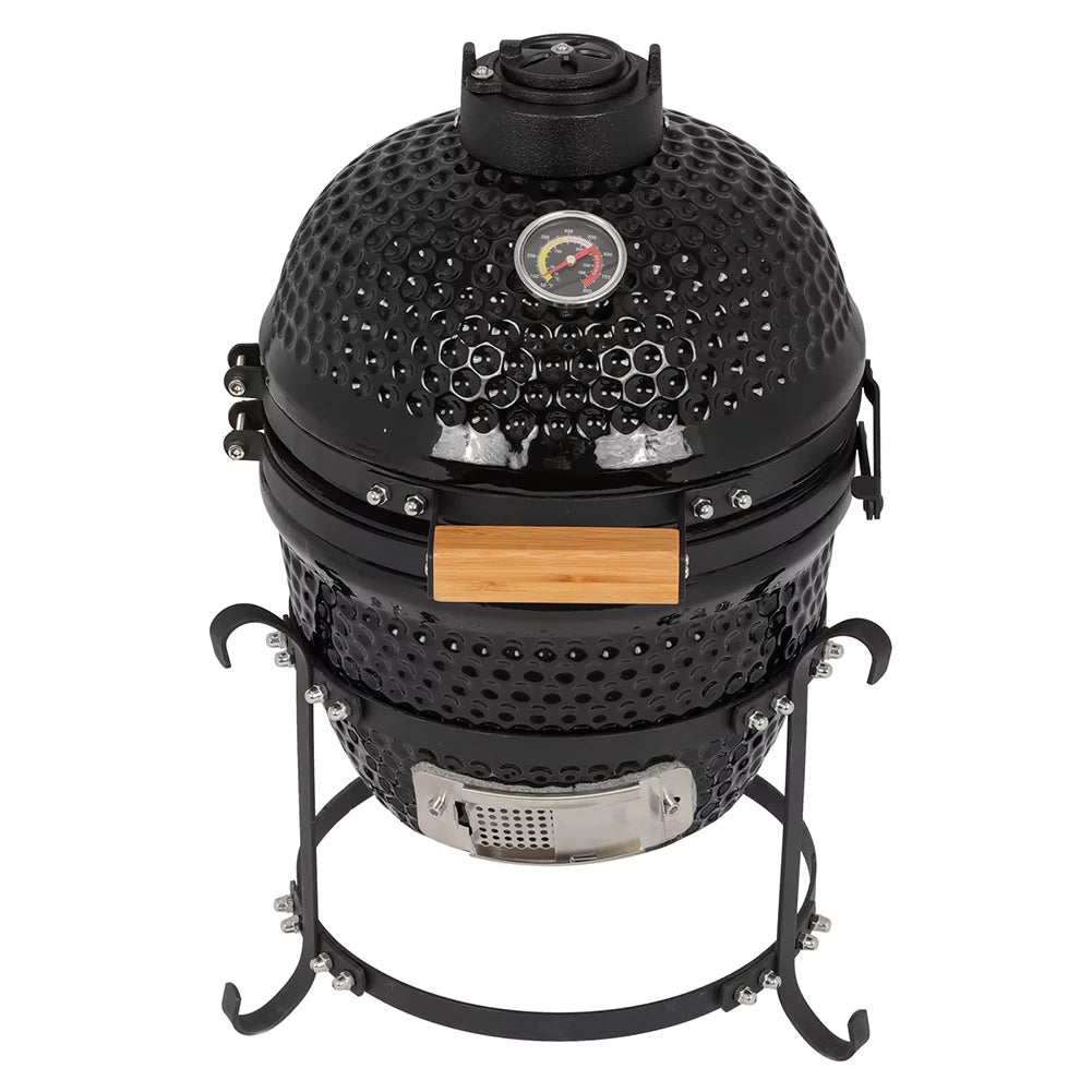 13in Black Ceramic Charcoal Kamado Grill H216