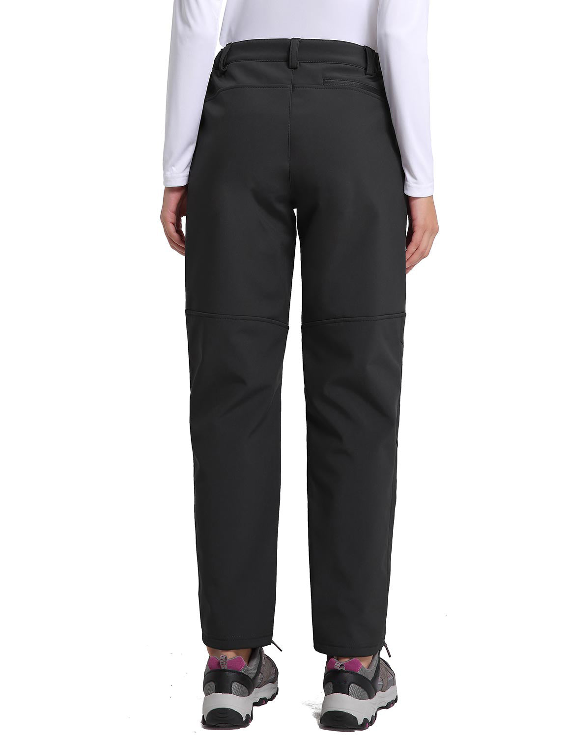Black Fleece-Lined Soft Shell Ski Pants D7619