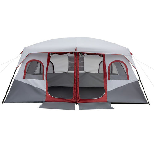 10 Person 2 Room Family Cabin Tent with Storage Pockets P53149