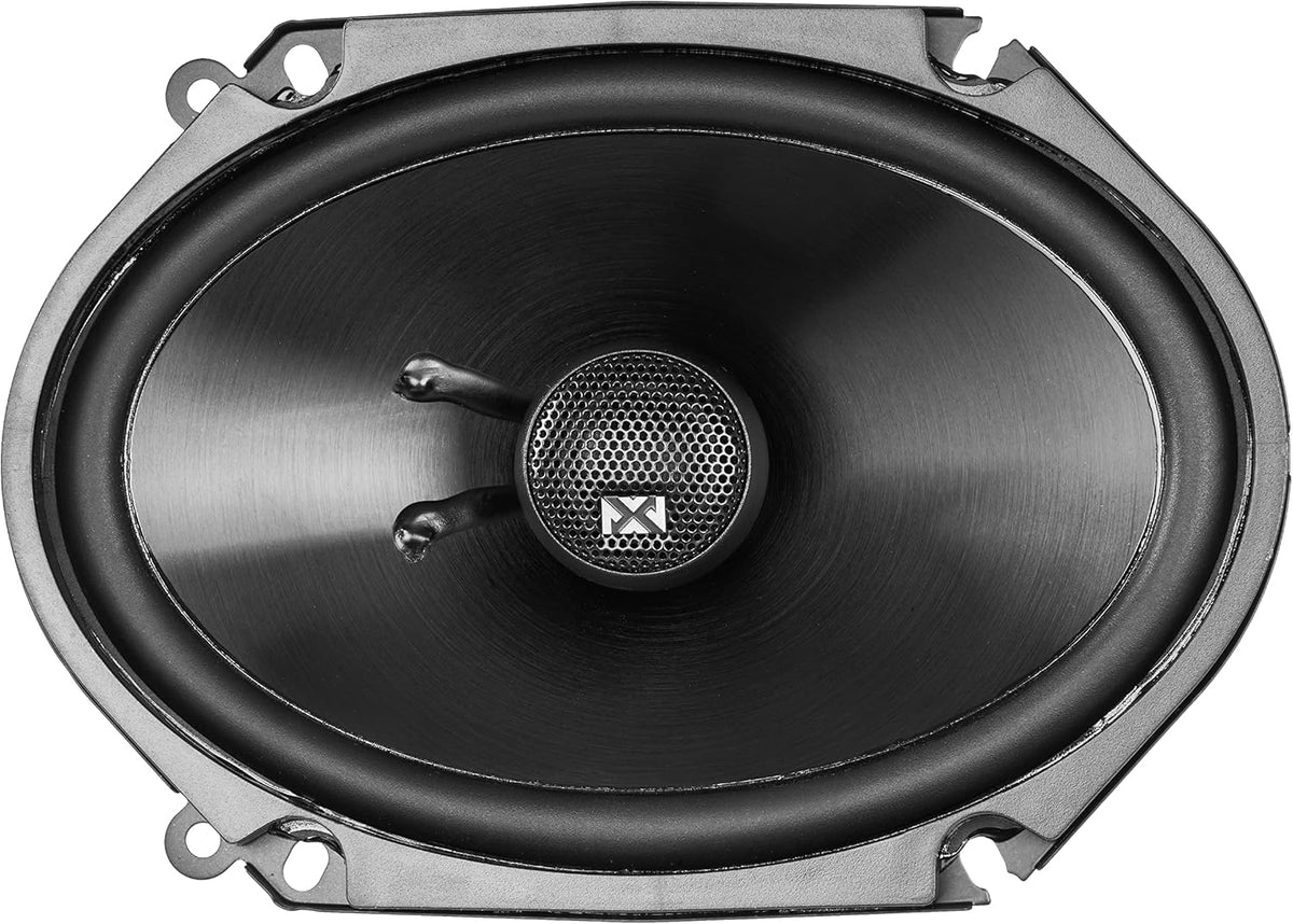 Set of 2 6 x 8 inch 80 watt RMS 2-Way Coaxial Car Speakers with Silk Dome Tweeters D542