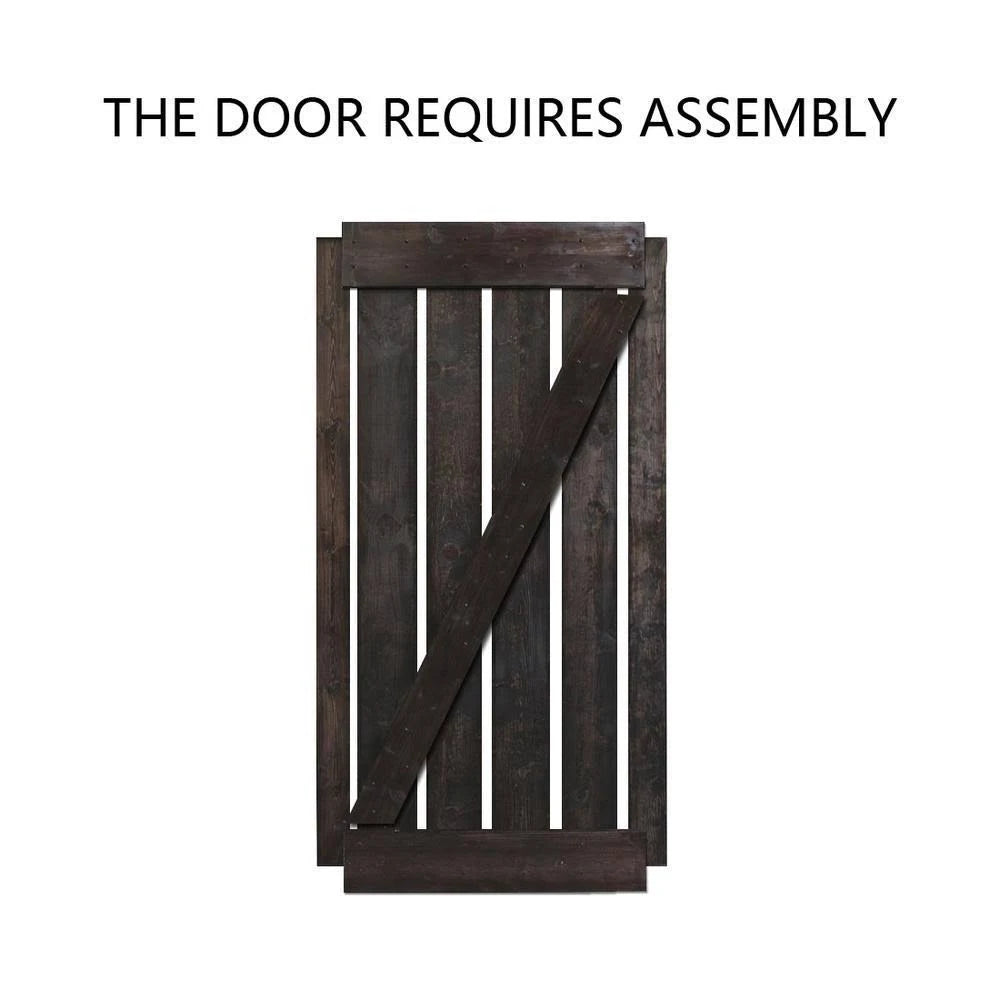 Paneled Wood Barn Door with Installation Hardware Kit - 36 x 84 H837014