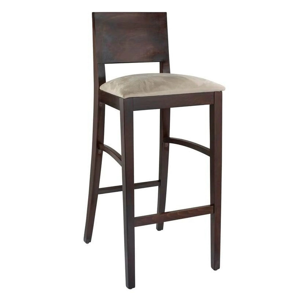 Wood Bar Stool in Dark Mahogany F262