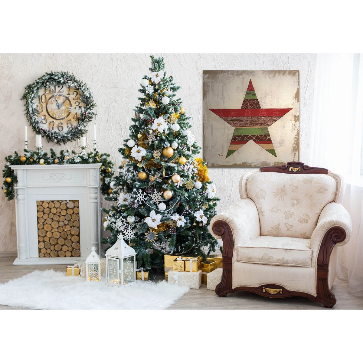 Christmas Star Gallery Wrapped Canvas 10x10 J5081