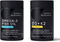 Triple Strength Omega 3 Fish Oil 1250mg EPA & DHA Vitamin D3 K2 Y2108