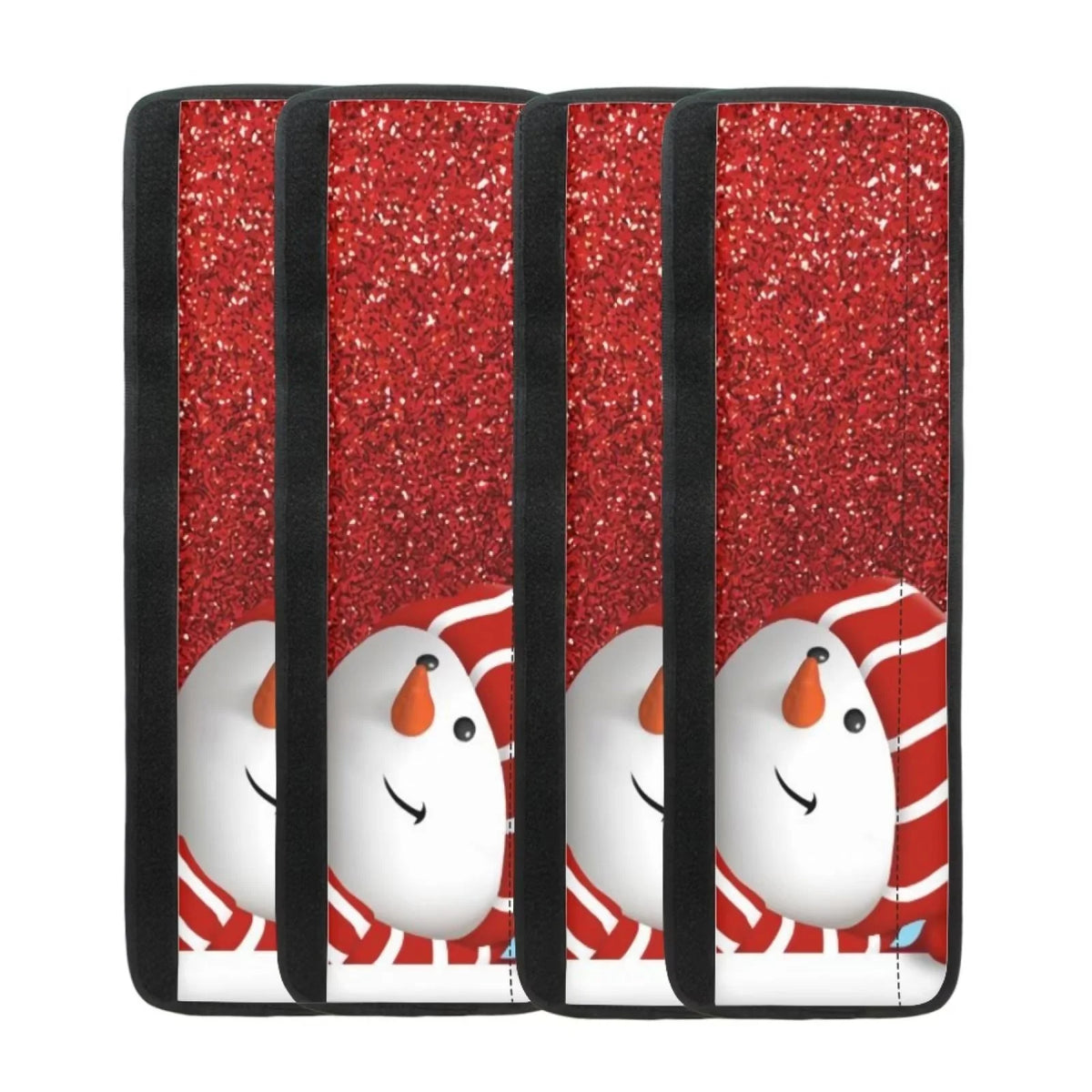 4 Pieces Snowman Refrigerator Door Handle Cover Washable Waterproof Red P3512