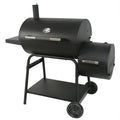 28 Offset Steel Charcoal Smoker Grill with Side Firebox, Black B2563