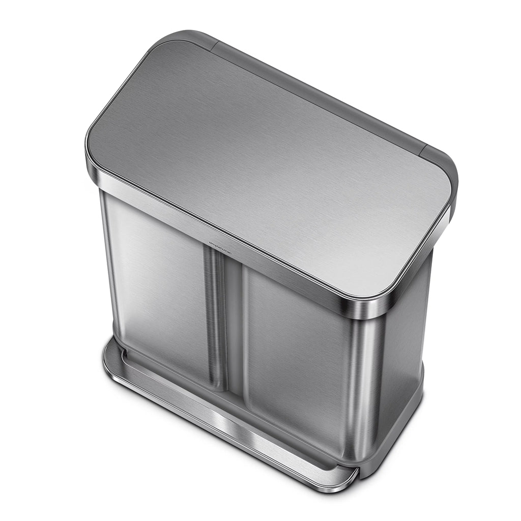 58 Liter Stainless Steel Dual Compartment Step Trash Can Y426