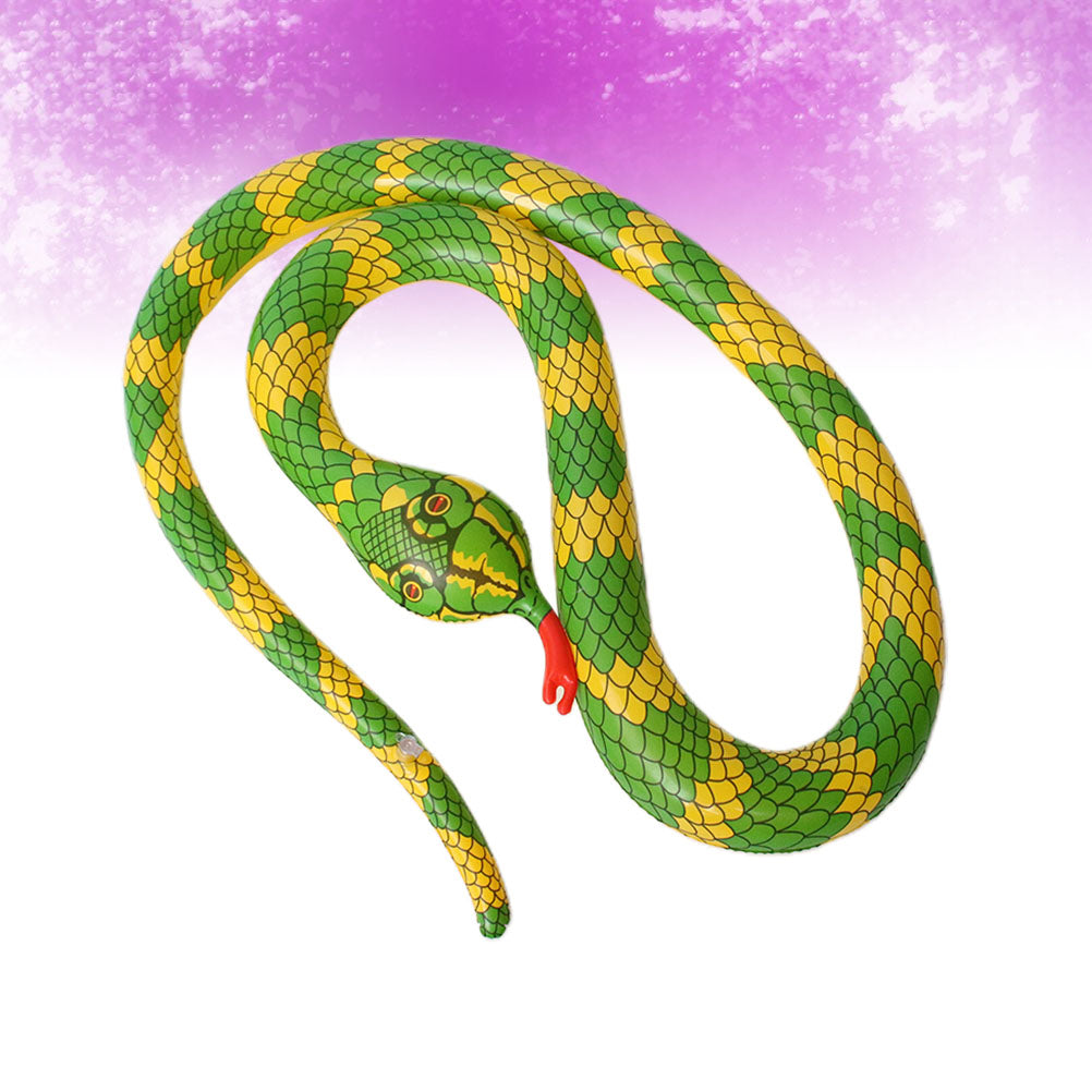 Yellow Simulate Inflatable Snake Model Toys Prank Prop Decoration Kids Animal Toy K589