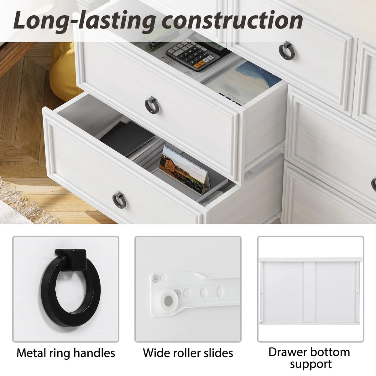 Gray 7 Drawer Wood Dresser M252357