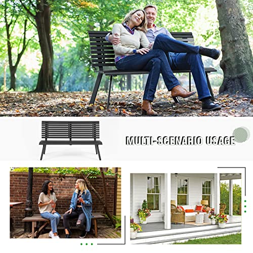 Dark Grey Aluminum Outdoor Bench F48031