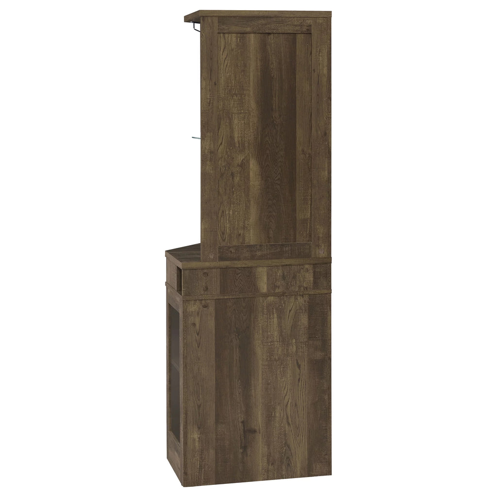 Rustic Oak Corner Bar Cabinet S9526