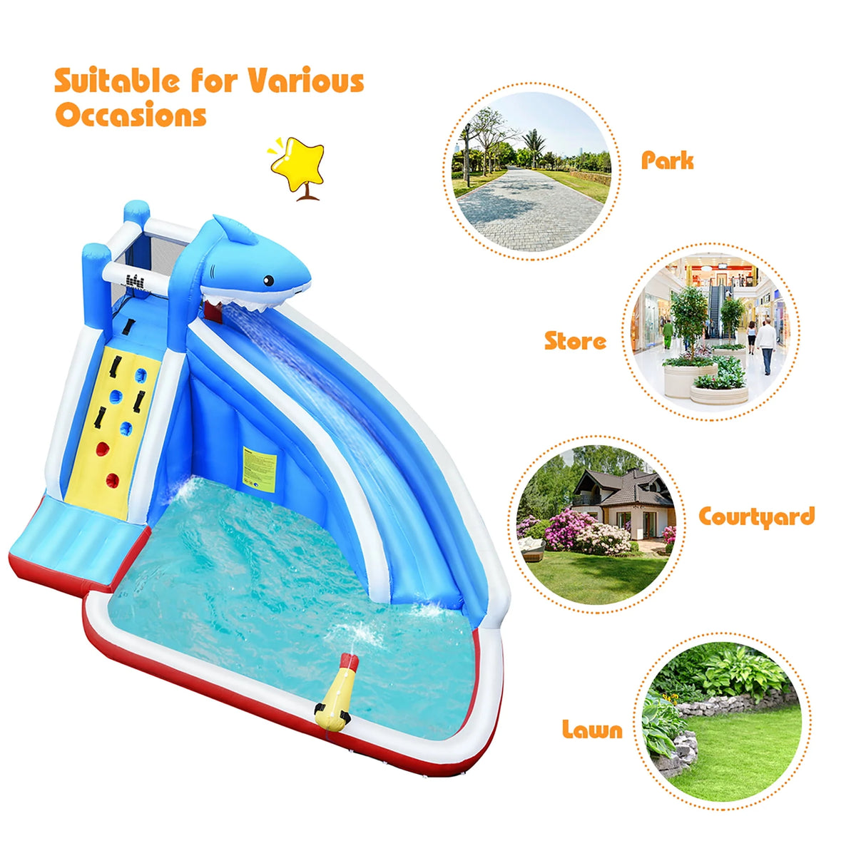 Inflatable Water Slide Bounce House Castle Splash Water Pool V90125