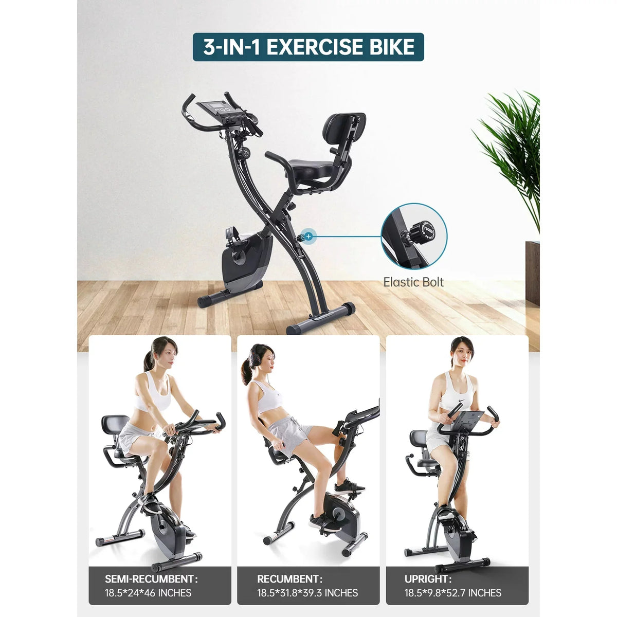 Folding Magnetic Stationary Exercise Bike T8683