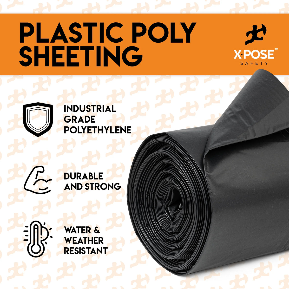 Black Poly Sheeting 10 x 100 Feet Heavy Duty 3.4 Mil Thick Plastic Tarp Waterproof Cover V950