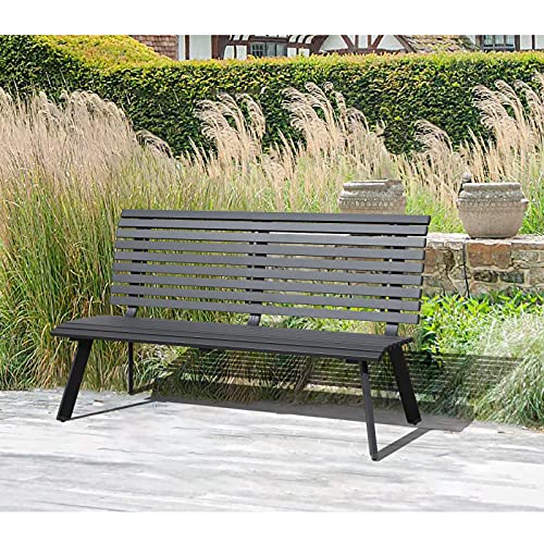 Dark Grey Aluminum Outdoor Bench F48031
