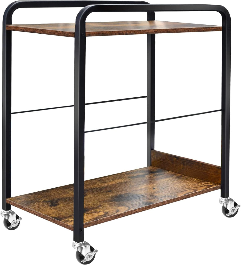 2-Tier CPU Rolling Stand with 4 Locking Swivel Casters N28559
