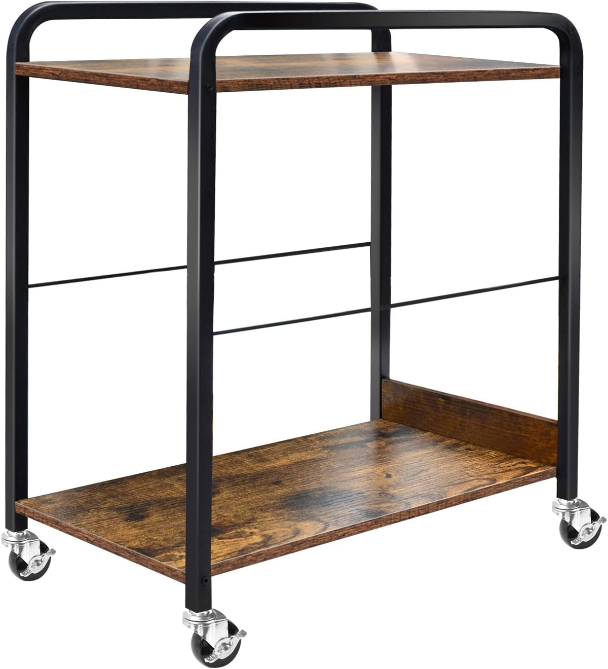 2-Tier CPU Rolling Stand with 4 Locking Swivel Casters N28559