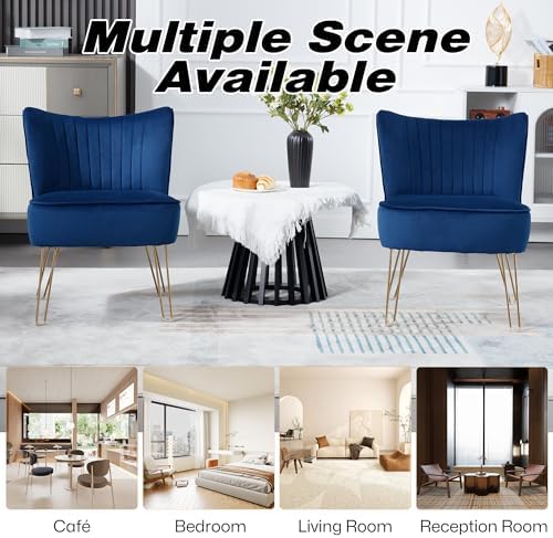Velvet Accent Chairs with Golden U-Shape Legs O39920