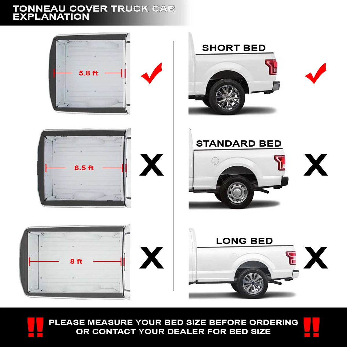 Black Hidden Snap Tonneau Cover U602707