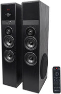 Black Home Theater Tower Speakers with 8" Sub O71359