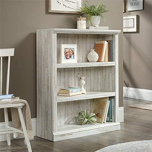 White 3-Shelf Wood Bookcase D797652