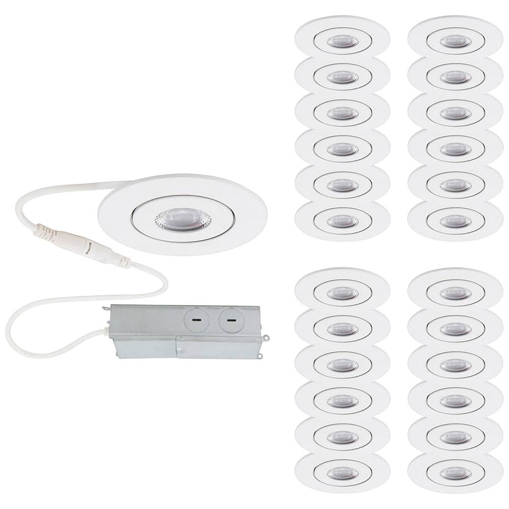24 Pack 2 inch LED Adjustable Canless Downlight - White H1219
