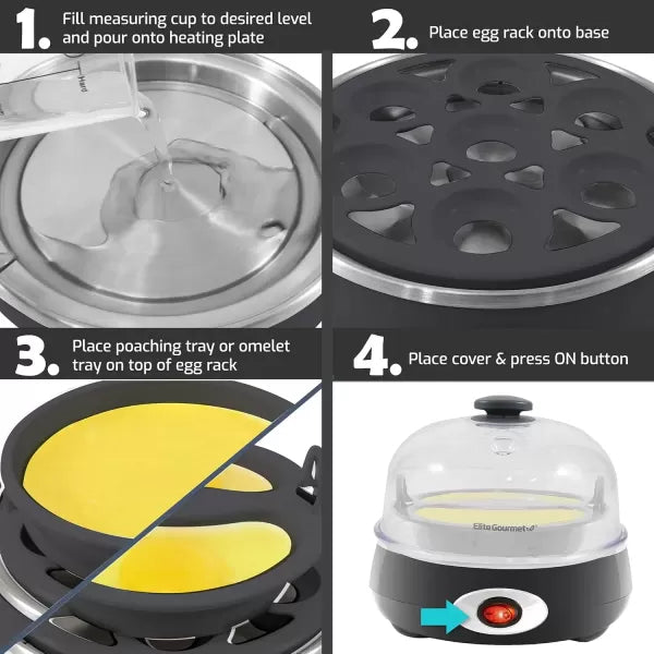Charcoal Grey 7 Egg Capacity Electric Egg Cooker W196715