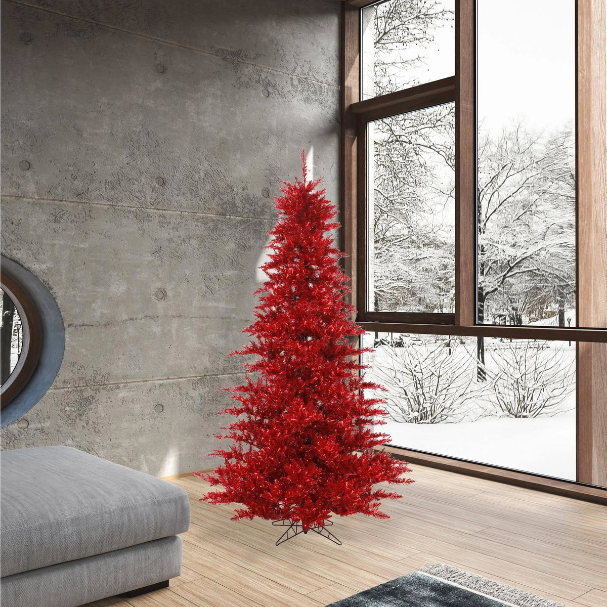 6.5 ft Tinsel Red Fir Tree C796
