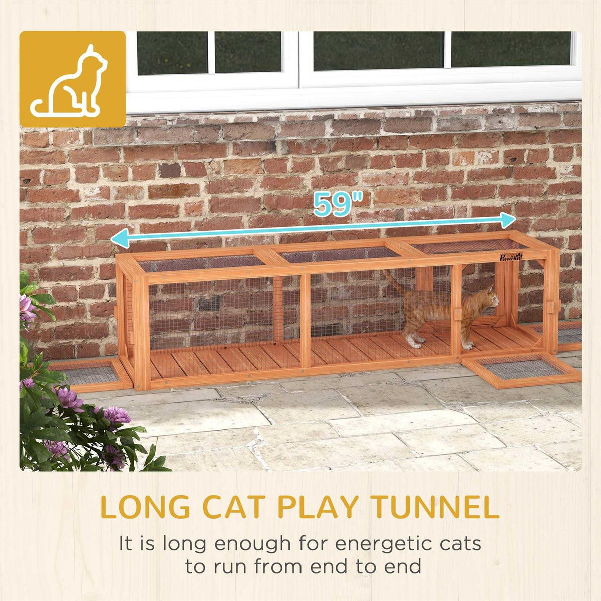 Extendable Wooden Outdoor Cat Tunnel T329