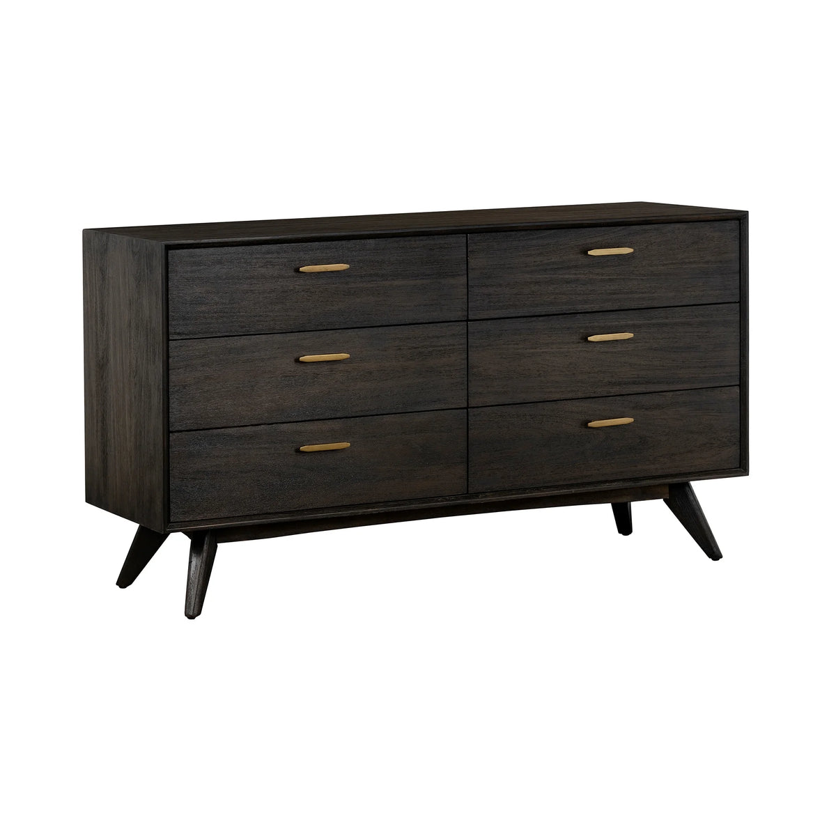 Brown Solid Wood Six Drawer Dresser O938800
