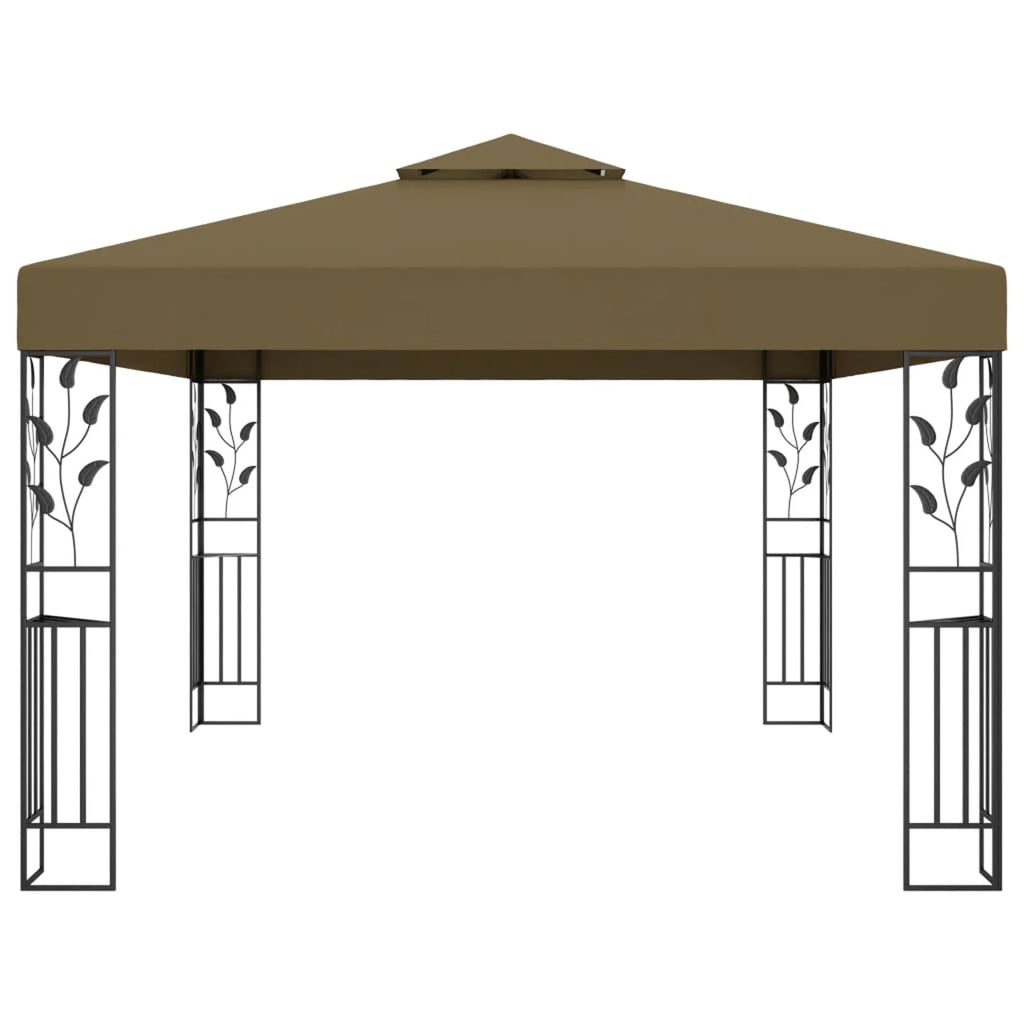 Taupe Outdoor Gazebo Canopy Steel Frame Party Tent 118.1 x 157.5 Inches Z254