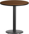 24&& Round Walnut Laminate Table Top with 18&& Round Table Height Base U66950