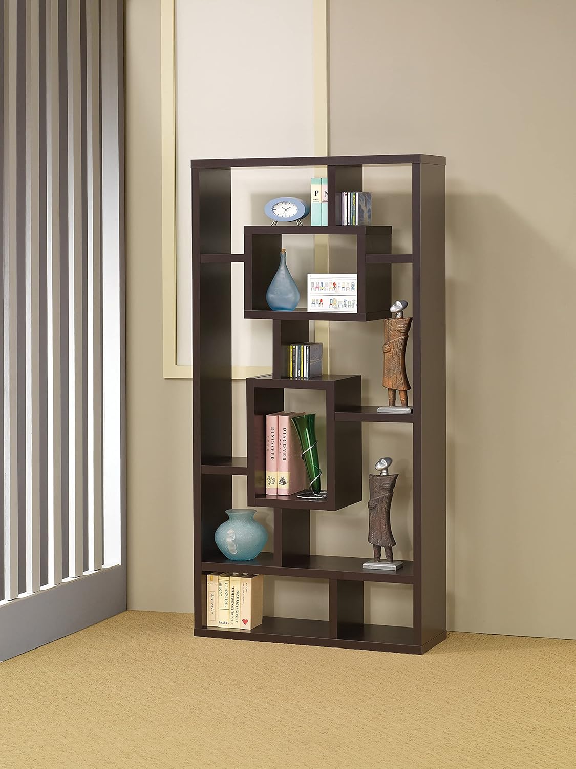 10-Shelf Bookcase, Cappuccino V34895
