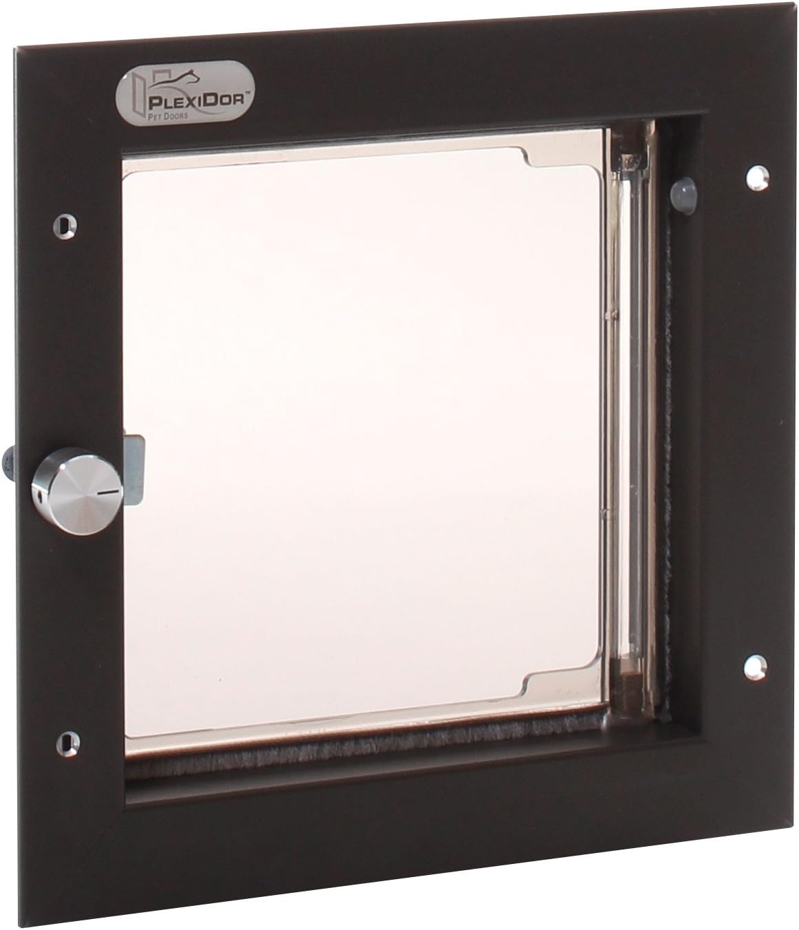 Bronze Small Pet Door with Lock and Key C7383